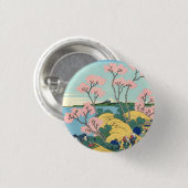 東海道五天山の北斎富士 缶バッジ (正面&裏面)