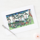 東海道葛飾北斎の保土ケ谷 長方形シール (封筒)