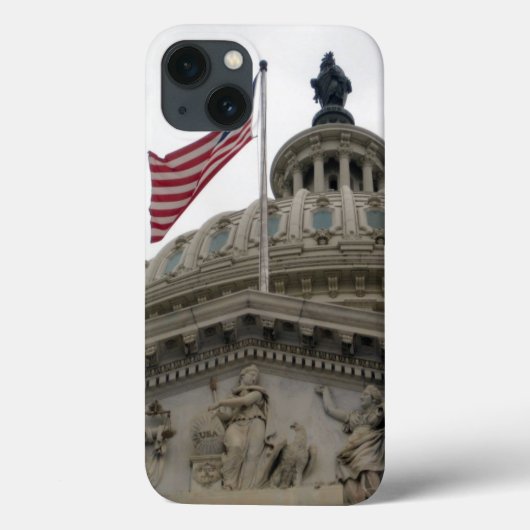 東米国旗が付いている米国の国会議事堂の建物- Case-Mate iPhoneケース (裏面)