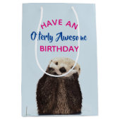 東素晴らし誕生日かわいいオッタープリン ミディアムペーパーバッグ (正面)