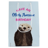 東素晴らし誕生日かわいいオッタープリン ミディアムペーパーバッグ (裏面)
