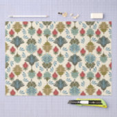 東花柄ティッシュペーパー 薄葉紙 (クラフト)