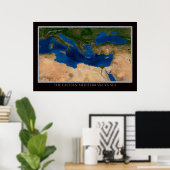 東衛星地中海のポスターマップ ポスター (ホームオフィス)