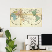 東西の半球 ポスター (ホームオフィス)