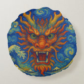 東赤龍星月夜の神奈川波 ラウンドクッション (裏面)