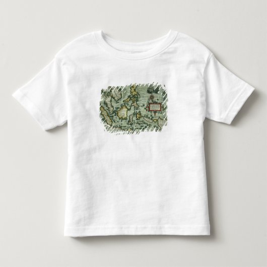 東部のインディの地図。1635年アムステルダム(ha) トドラーTシャツ (正面)