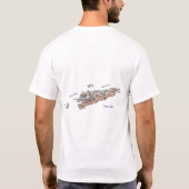東部チモール島の旗 + 地図 + 文字のTシャツ Tシャツ (裏面)
