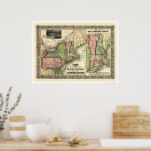 東部州鉄道の地図1856 ポスター (キッチン)