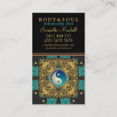 東部金ゴールドろうけつ染めニューエイジ陰陽名刺 名刺 (裏面)