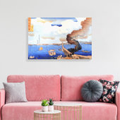 東都三ツ股の図,国芳，隅田川，国芳，浮世絵 キャンバスプリント (インサイチュ (リビング))