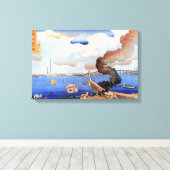 東都三ツ股の図,国芳，隅田川，国芳，浮世絵 キャンバスプリント (インサイチュ (ウッドフロア))