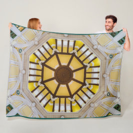 東飾京駅の天井 フリースブランケット