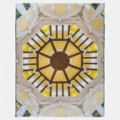 東飾京駅の天井 フリースブランケット (正面)