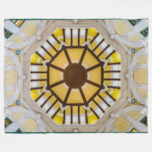 東飾京駅の天井 フリースブランケット (正面(横))