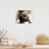 東髭ドラゴン – Pogona barbata ポスター (キッチン)