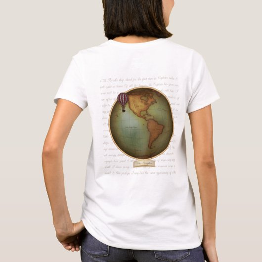 東/西半球マップ2-側面 Tシャツ (裏面)