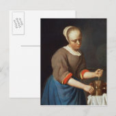 杵と臼を持つ少女 ポストカード (正面/裏面)