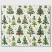 松お洒落の木模様 ラッピングペーパー (フラット)