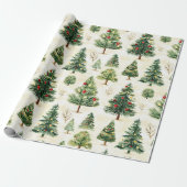 松お洒落の木模様 ラッピングペーパー (アンロールド)