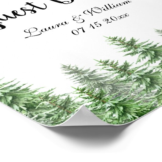 松お願いゲストブックのサイン結婚にサイン ポスター (角)