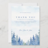 松かわいらし木冬の結婚式感謝してい表 サンキューカード (正面)