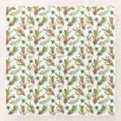 松かわいらし球根及び挿し植物学 ガラスコースター (正面)