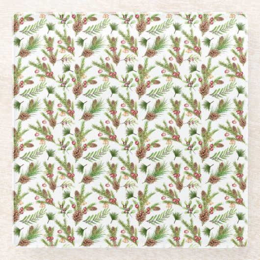 松かわいらし球根及び挿し植物学 ガラスコースター (正面)