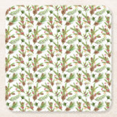 松かわいらし球根及び挿し植物学 スクエアペーパーコースター (正面)