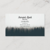 松で霧の中の深い森の美しいショット 名刺 (裏面)