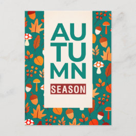 松との素敵な秋葉の季節 シーズンポストカード