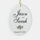 松とクランベリー |日付の保存 セラミックオーナメント (右)