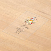 松とトウヒの冬のワンダーランド結婚ズ アクリル招待状 (レイダウン)