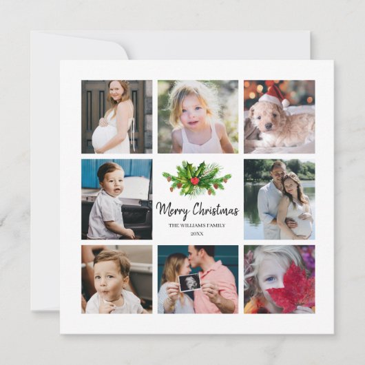 松とバーリー 年間ベスト 8 枚の写真 ホリデー カード (正面)