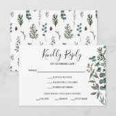 松とユーカリの出欠返信カード 出欠カード (正面/裏面)