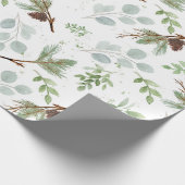 松とユーカリの水彩包み紙 ラッピングペーパー (角)