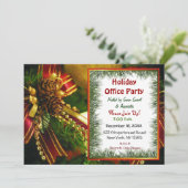 松とリボンのクリスマス招待状 招待状 (スタンド正面)