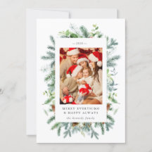 松と実の写真クリスマスホリデーカード