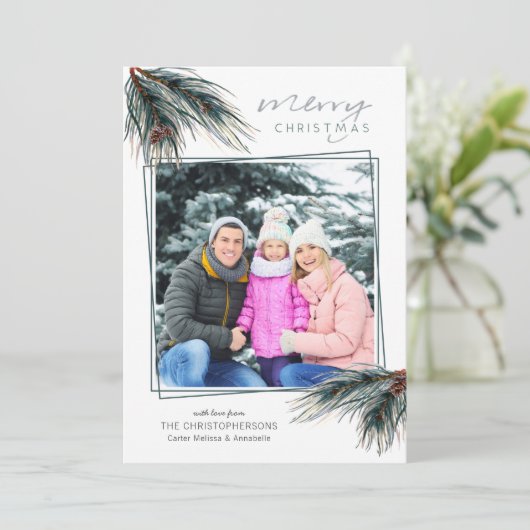 松と松コーン水の色メリークリスマスフォト シーズンカード (スタンド正面)