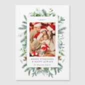 松と果実の写真クリスマスホリデーカード (正面)