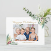 松と果実の写真ハッピーホリデー シーズンカード (スタンド正面)