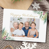 松と果実の写真ハッピーホリデー シーズンカード