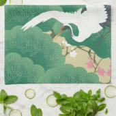 松と梅の鶴 キッチンタオル (折り畳み)