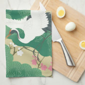 松と梅の鶴 キッチンタオル (四つ折り)
