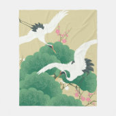 松と梅の鶴 フリースブランケット (正面)