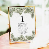 松と金ゴールドの結婚木の葉 テーブルナンバー