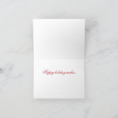 松と金ゴールドの葉と果実のクリスマスカード カード (内部)