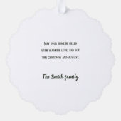 松と金ゴールドエレガントのフレーム初めてのクリスマス写真 オーナメントカード (裏面)