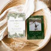 松と金ゴールド結婚の木救の葉 招待状