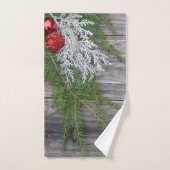 松と風化した木のクリスマスタオルセット バスタオルセット (ハンドタオル)