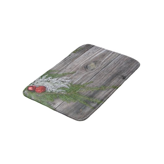松と風化木材クリスマスバスマット バスマット (アングル)